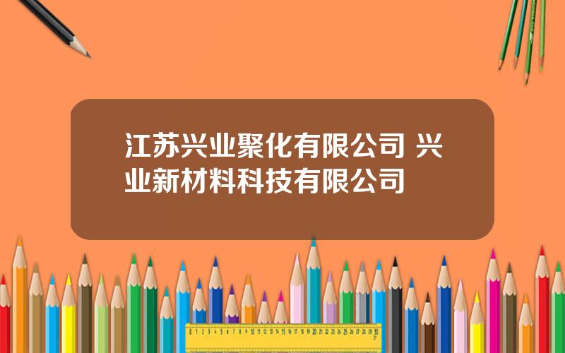 江苏兴业聚化有限公司 兴业新材料科技有限公司